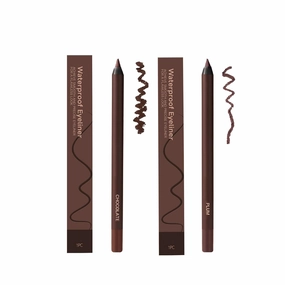 Resultantw 24HR Waterproof Eyeliner, revlrostr 24 HR Waterproof Eyeliner Duo Sharpenable Eye Pencil, No Smudging, Fading, Smooth and Easy to Color (Plum Chlocolate)