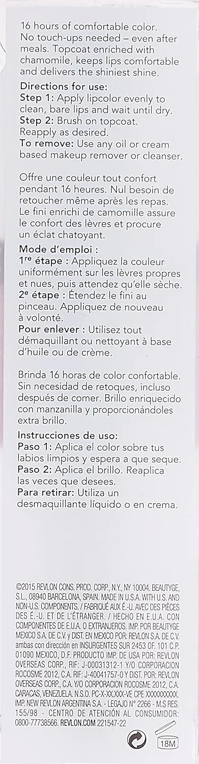REVLON Liquid Lipstick with Clear Lip Gloss, ColorStay Overtime Lipcolor, Dual Ended with Vitamin E, 220 Unlimited Mulberry, 0.07 Fl Oz (Pack of 2)