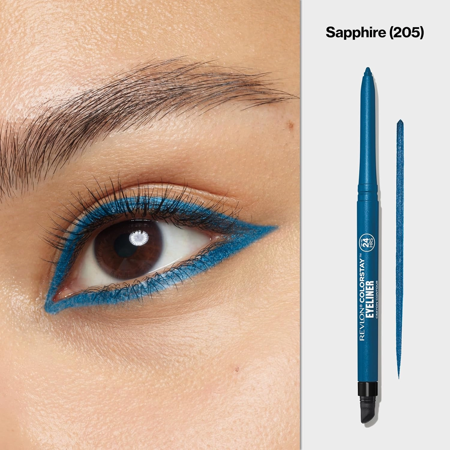 REVLON ColorStay Pencil Waterproof Eyeliner, Smudge-Proof, Eye Makeup with Built-In Sharpener, Packaging May Vary, 205 Sapphire, 0.01 oz (Pack of 2)