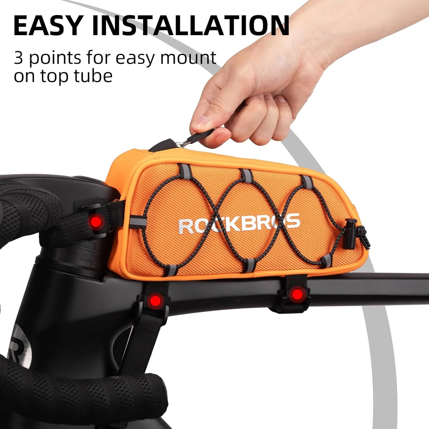 ROCKBROS Top Tube Bike Bag Bicycle Front Frame Bag Top Tube Bag Bike Accessories Pouch Compatible with iPhone 14/13/12 Pro Galaxy S22/S21 (STYLE 4)