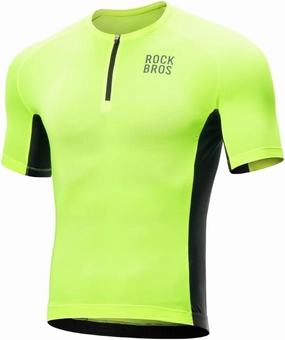 ROCKBROS Cycling Jersey Men Short Sleeve Half Zipper with 3 Rear Pockets Bike Jersey for Men Cycling Quick Dry Bike Shirts