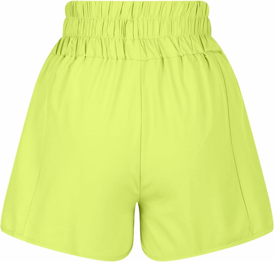 Running Shorts for Women High Waist Quick-Dry Womens Shorts Athletic Workout Short High Split Dolphin Short for Gym