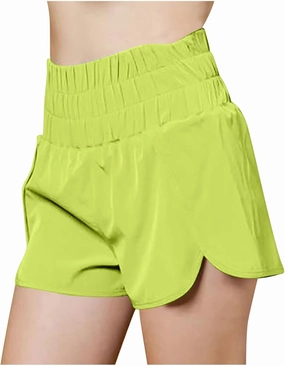 Running Shorts for Women High Waist Quick-Dry Womens Shorts Athletic Workout Short High Split Dolphin Short for Gym