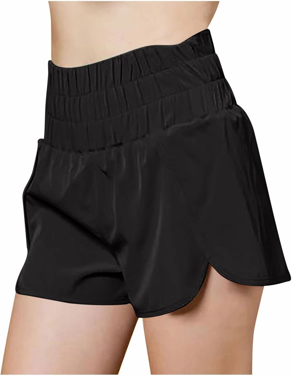 Running Shorts for Women High Waist Quick-Dry Womens Shorts Athletic Workout Short High Split Dolphin Short for Gym
