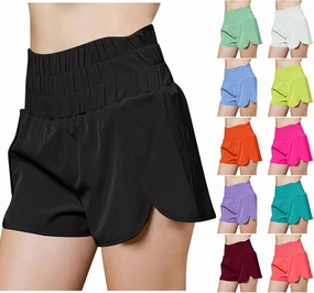 Running Shorts for Women High Waist Quick-Dry Womens Shorts Athletic Workout Short High Split Dolphin Short for Gym