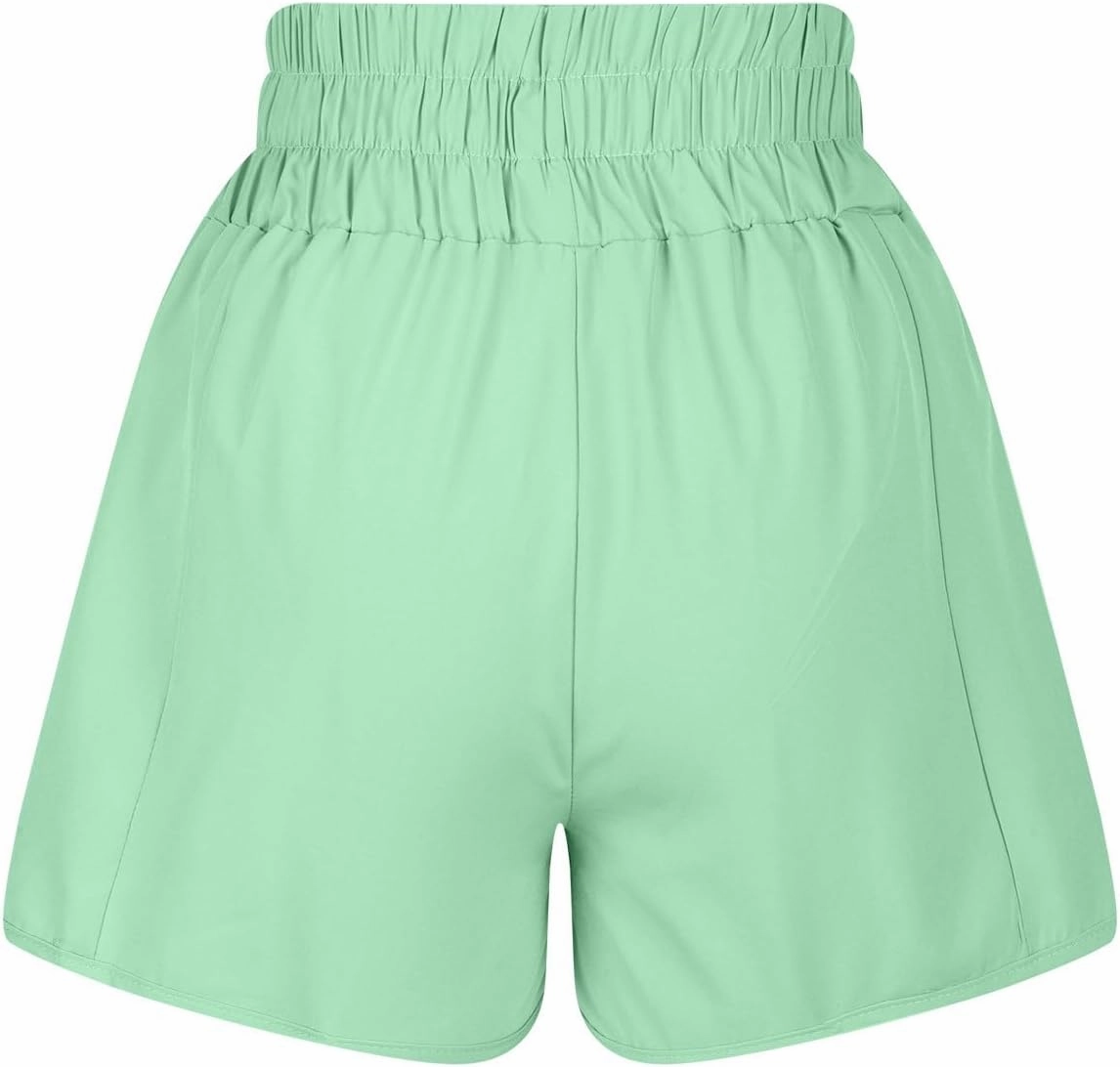 Running Shorts for Women High Waist Quick-Dry Womens Shorts Athletic Workout Short High Split Dolphin Short for Gym