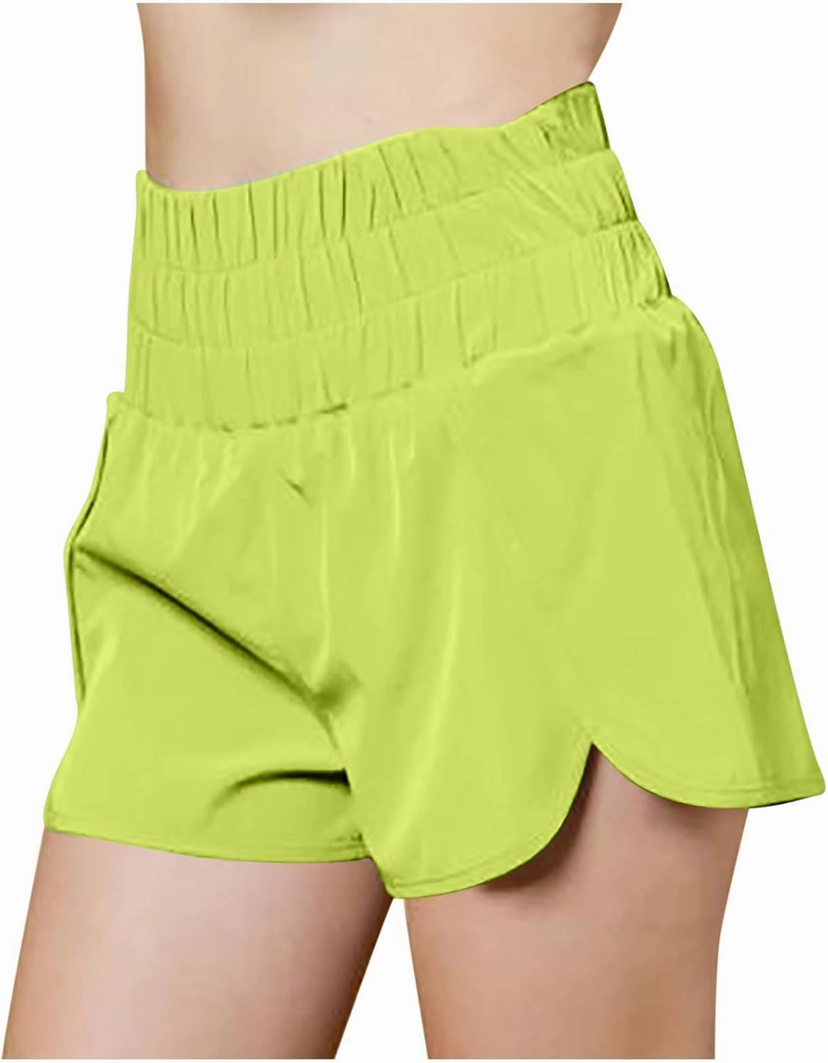 Running Shorts for Women High Waist Quick-Dry Womens Shorts Athletic Workout Short High Split Dolphin Short for Gym