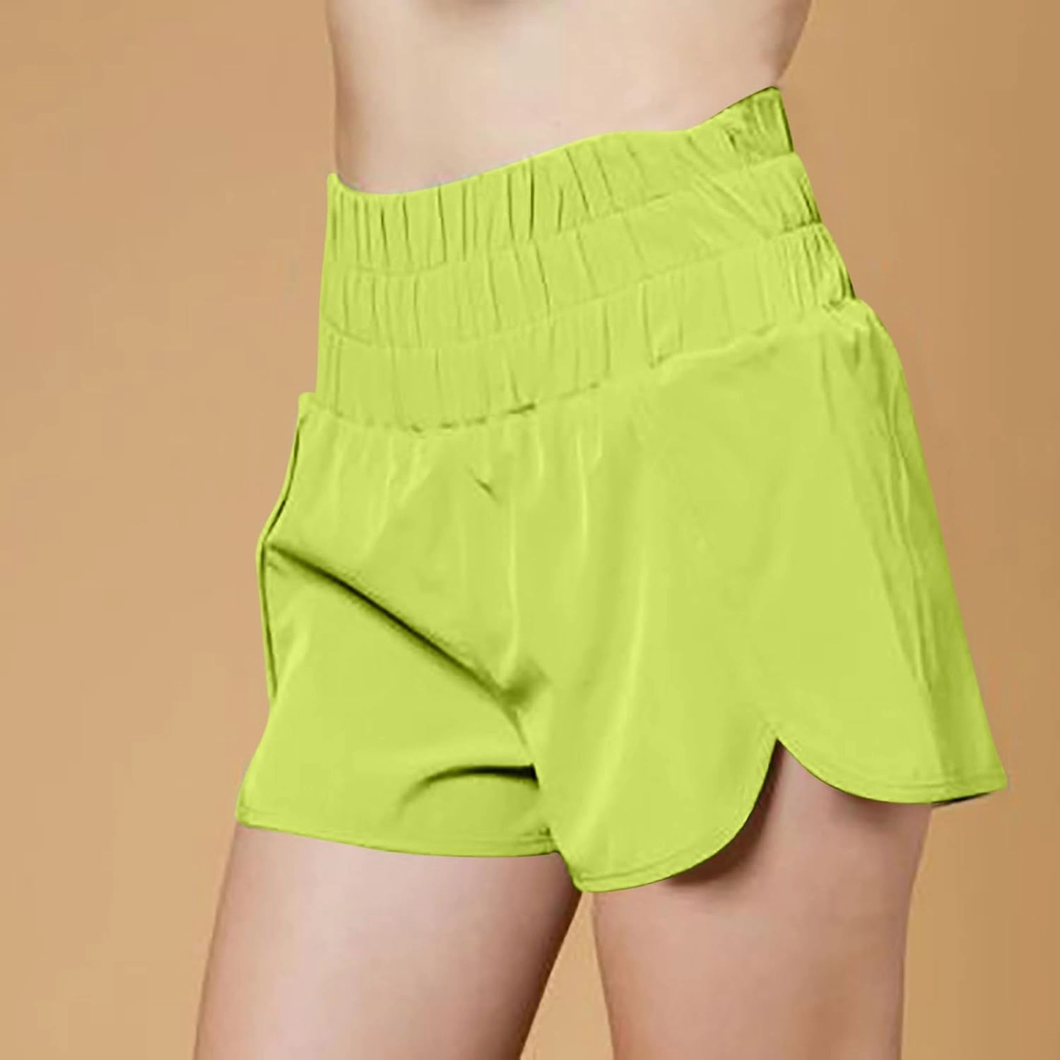 Running Shorts for Women High Waist Quick-Dry Womens Shorts Athletic Workout Short High Split Dolphin Short for Gym