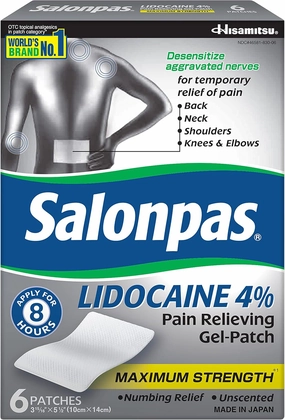Salonpas lidocaine (3 Pack) Pain Relieving Maximum Strength Gel Patch