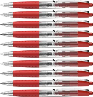 Schneider Gelion  Gel Pen, Refillable and Retractable, Gel Ink, 0.7 mm, Transparent Barrel, Red Ink, Box of 10 Pens (101002)