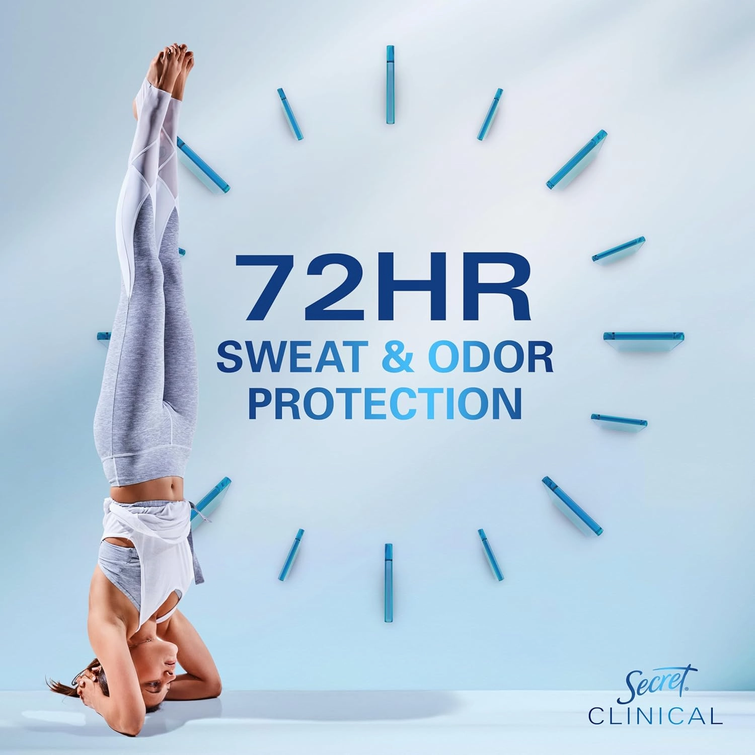 Secret Clinical Strength Antiperspirant Deodorant for Women, Free & Sensitive, 3X Stress Protection, 72hr Sweat & Odor Protection, PH Balancing Minerals, Soft Solid, Unscented, 1.6 oz (Pack of 3)