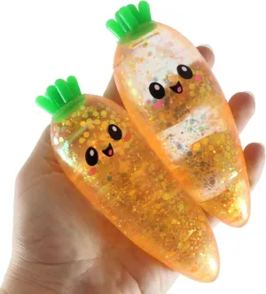 Set of 2 Carrot Sugar Ball - Thick Glue/Gel Syrup Molasses Stretch Ball - Ultra Squishy and Moldable Slow Rise Relaxing Sensory Fidget Stress Toy Easter