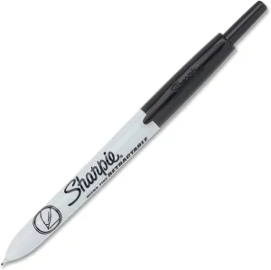 SHARPIE 1735790DZ Markers, Retractable, Ultra Fine, 12/BX, Black