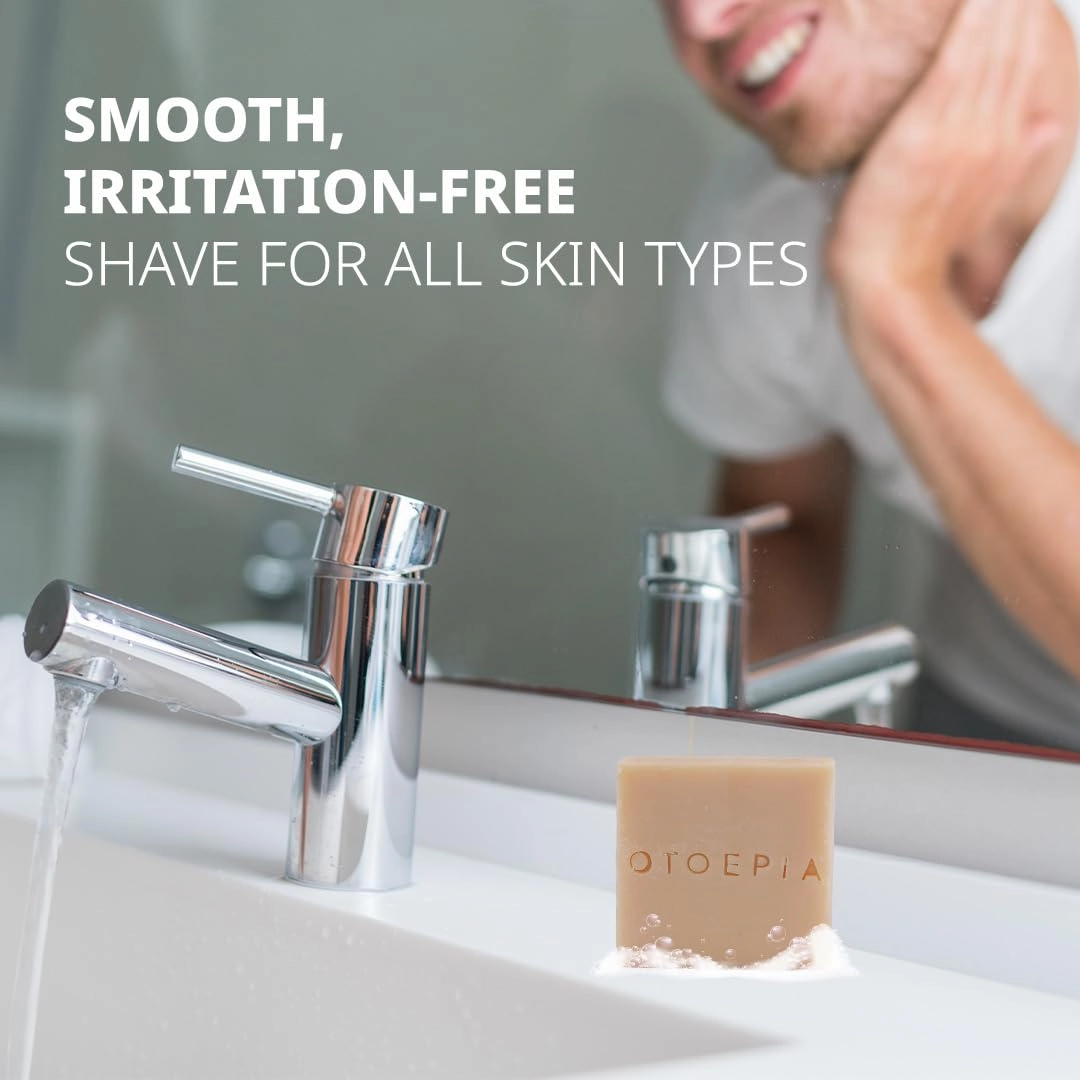Shaving Bar and Body Soap in Mint Scent for Men - 8 Bars, All Purpose Natural Olive Oil - Moisturizing, Nourishing & Gentle on Sensitive Skin - Otoepia Men’s Collection