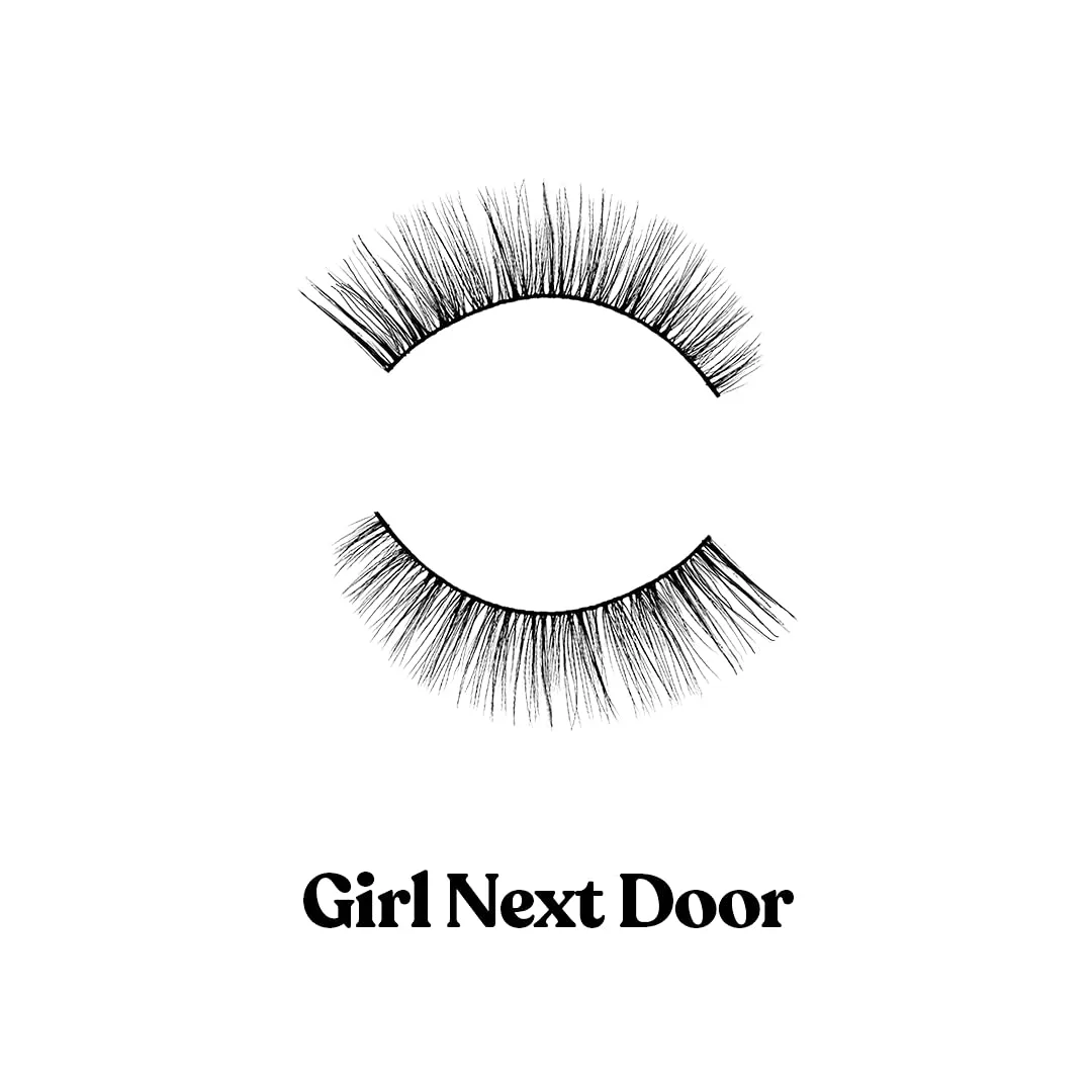 Silly George Girl Series Eyelashes | Luxurious Synthetic Silk, Comfortable, Lightweight, Easy to Apply, Reusable, Smudge-Free, Budge-Free, Grudge-Free Lashes, Cruelty Free & Vegan (Girl Next Door)