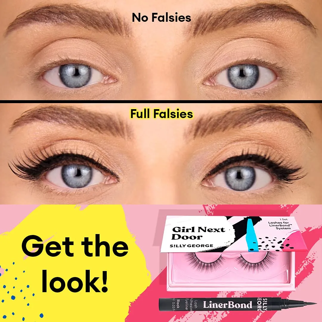 Silly George Girl Series Eyelashes | Luxurious Synthetic Silk, Comfortable, Lightweight, Easy to Apply, Reusable, Smudge-Free, Budge-Free, Grudge-Free Lashes, Cruelty Free & Vegan (Girl Next Door)