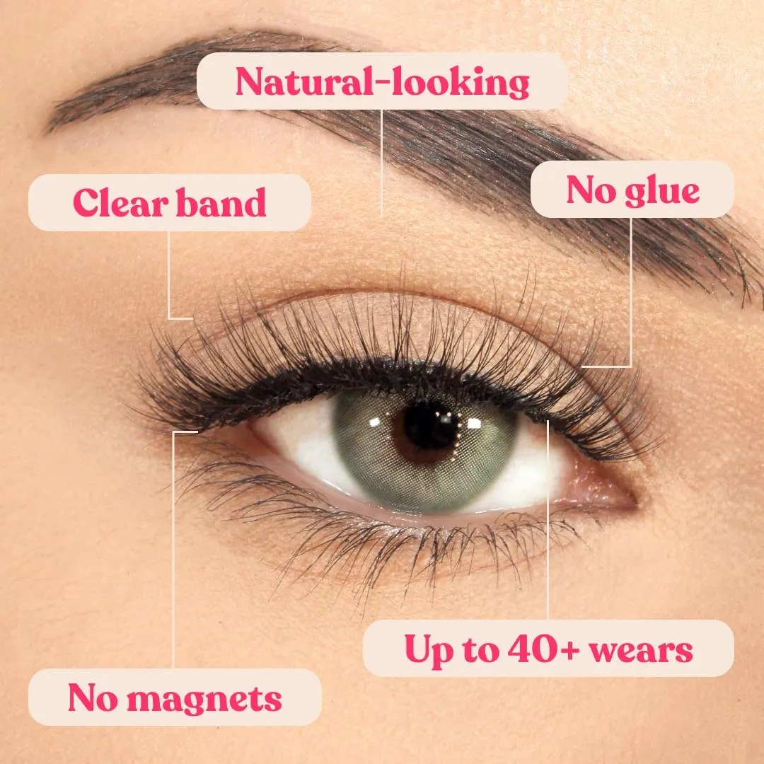 Silly George SuperNatural Series Starter Kit - Pretty Lashes with Adhesive Eyeliner | Clear Band gives Lashes Natural Look | Extra Strong Hold for False Eyelashes (Cassiopeia, LinerBond™ Clear)