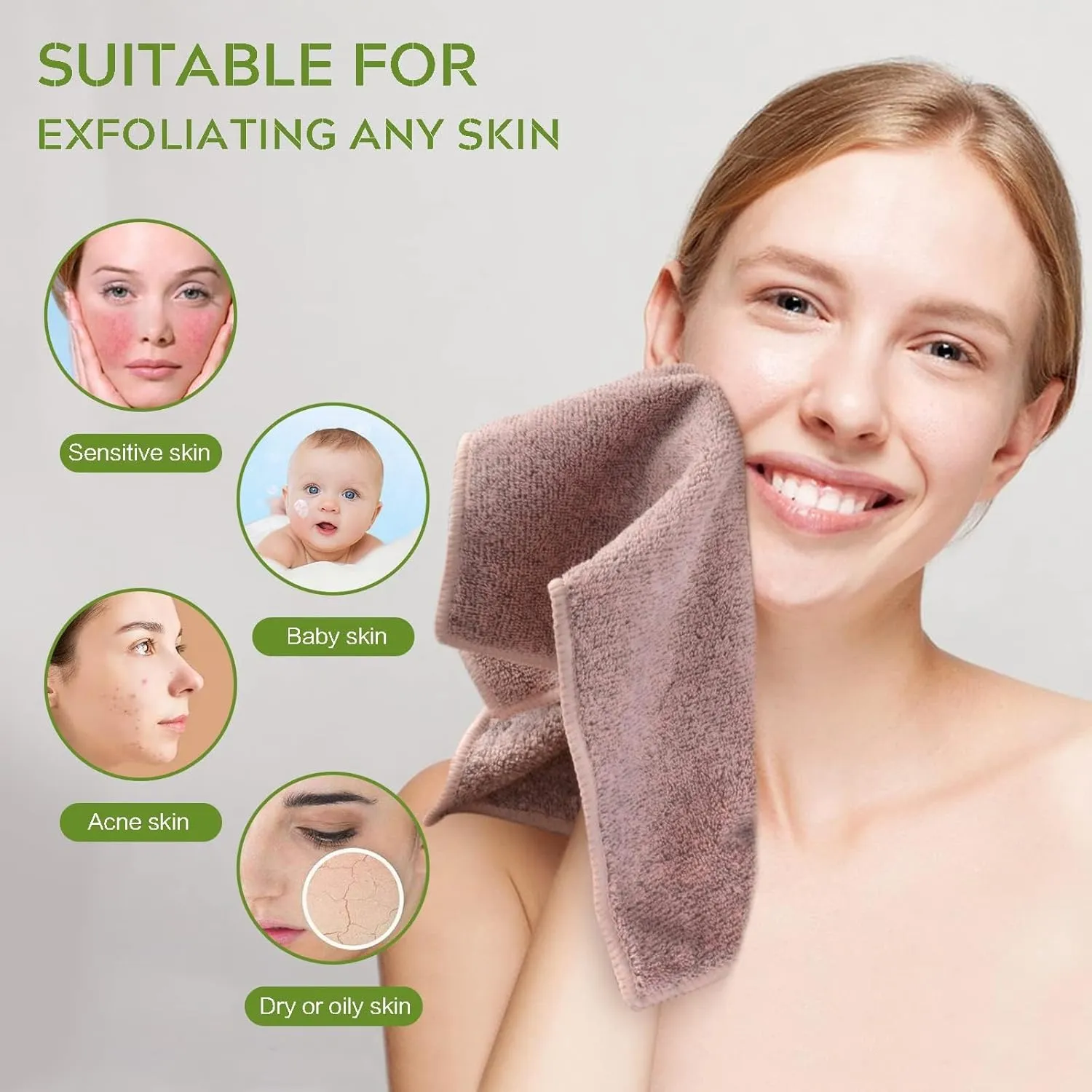 SINLAND Microfiber Face Towels Ultra Soft Facial Washcloths Face Cloth 12Inch x 12Inch 12 Pack Multicolor