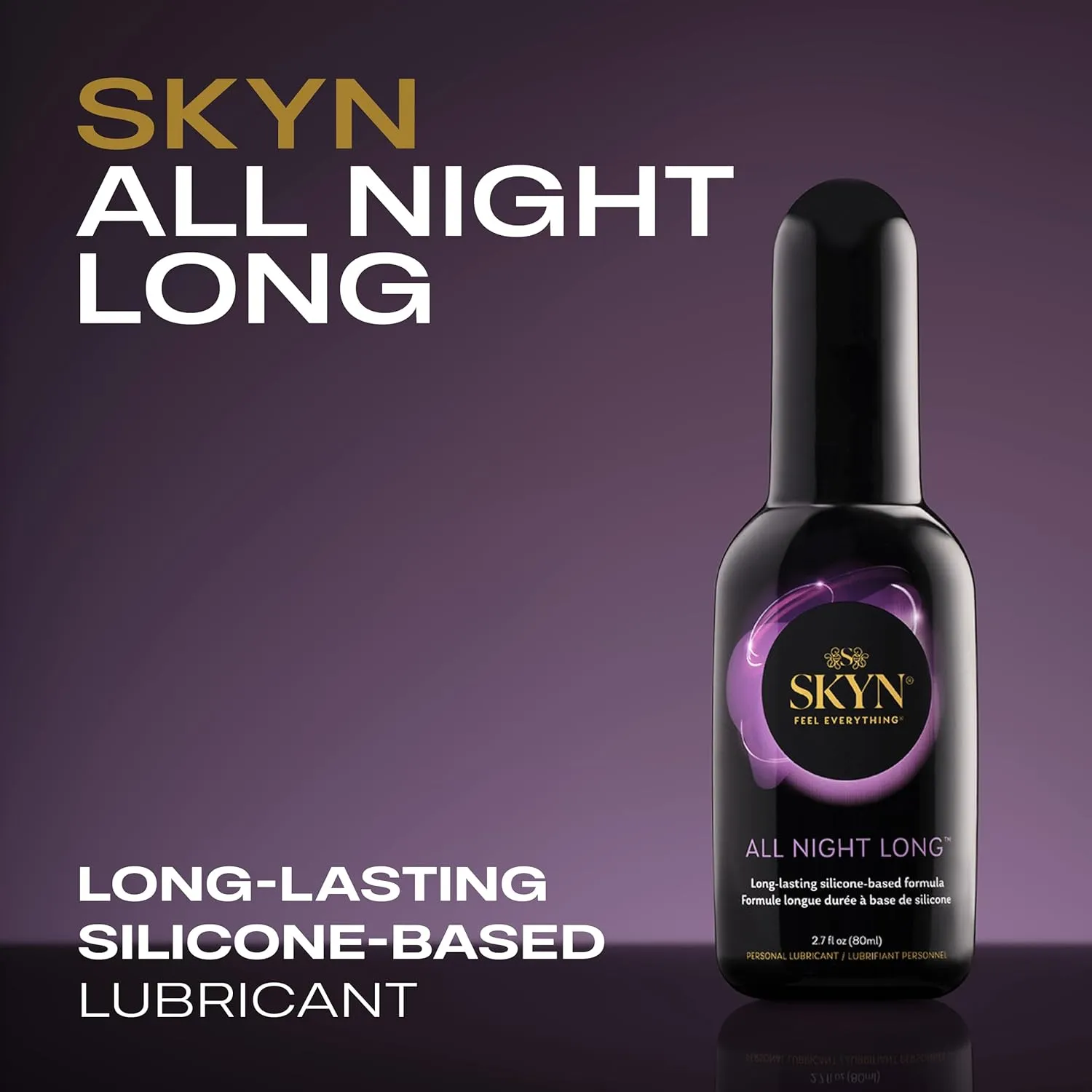 SKYN All Night Long Silicone-Based, Long Lasting Lube (8.5 oz) for Men, Women and Couples, Safe with Latex and Non-Latex Condoms