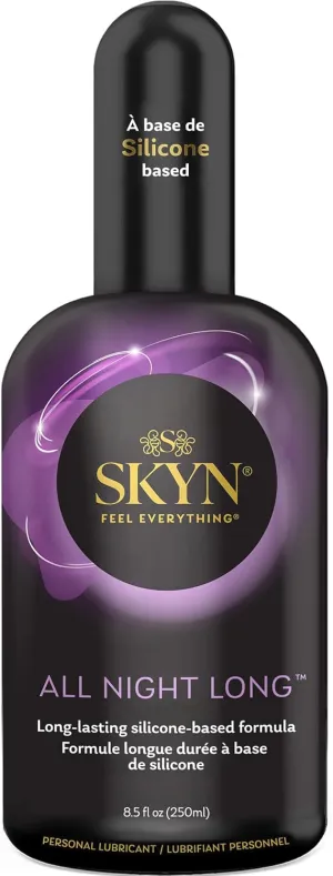 SKYN All Night Long Silicone-Based, Long Lasting Lube (8.5 oz) for Men, Women and Couples, Safe with Latex and Non-Latex Condoms