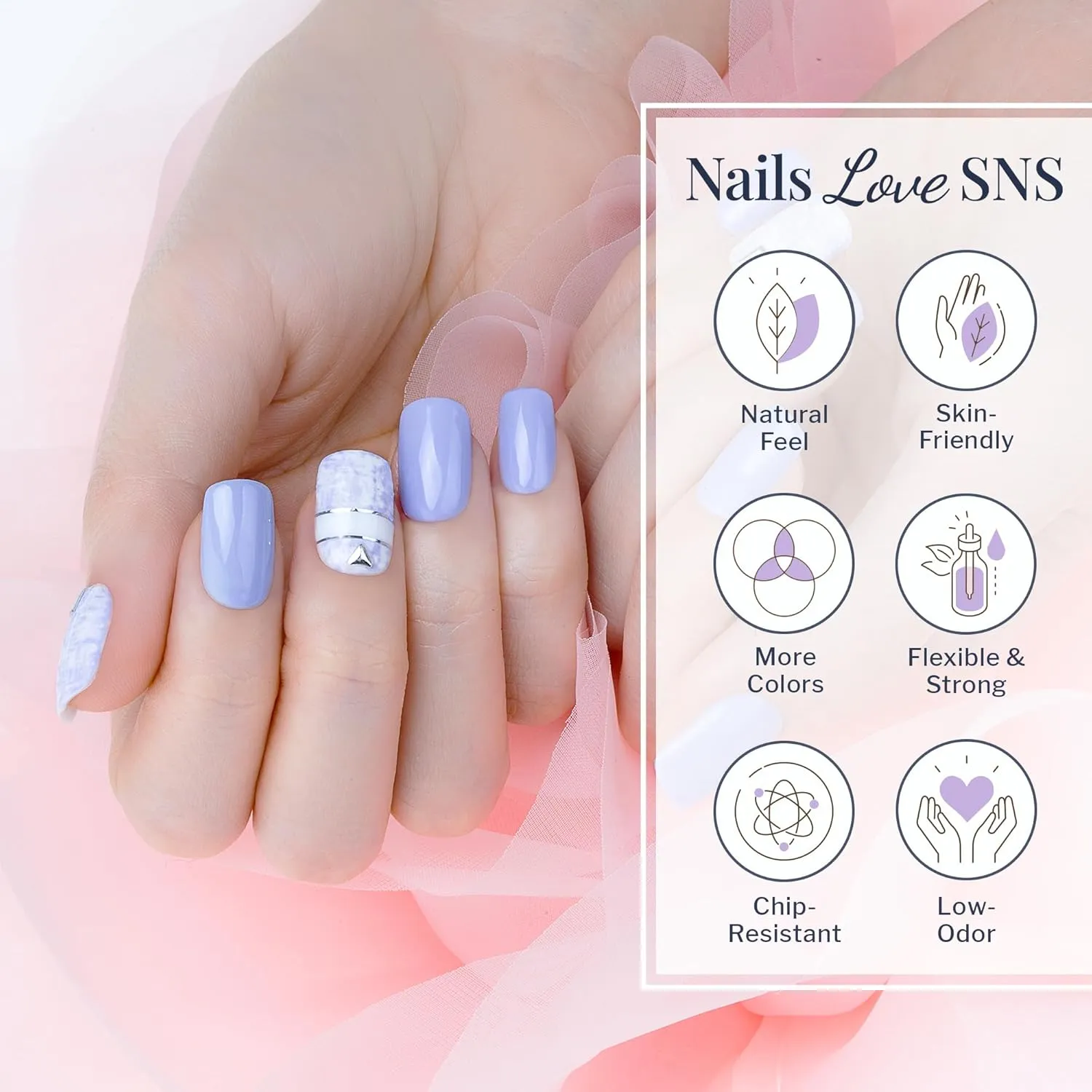 SNS Nail Dip Powder, Gelous Color Dipping Powder - Manhattan (Metallics Gray/Silver, Shimmer) - Long-Lasting Dip Nail Color Lasts 14 Days - Low-Odor & No UV Lamp Required - 1 OZ