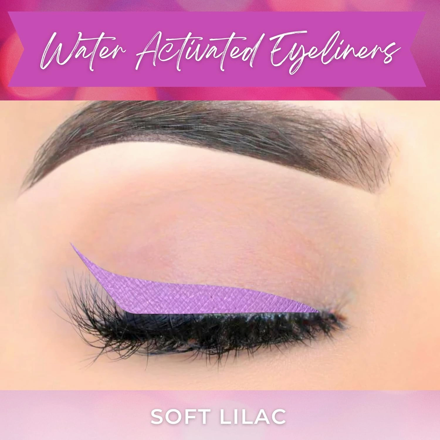 Soft Lilac Cake Eyeliner with Applicator Brush - Water Activated Dry Pressed Eyeliner - Long-Lasting, Vibrant Color, Smudge Resistant - Vegan Cruelty Free (Soft Lilac)
