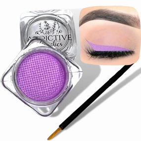 Soft Lilac Cake Eyeliner with Applicator Brush - Water Activated Dry Pressed Eyeliner - Long-Lasting, Vibrant Color, Smudge Resistant - Vegan Cruelty Free (Soft Lilac)