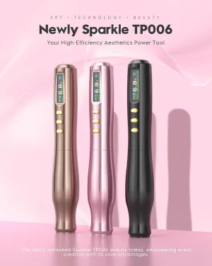 Sparkle TP006 Wireless PMU Machine – 3mm Stroke, 850mAh Battery, Digital Display, Universal Needle Compatible, Ergonomic Rotary Pen for Eyebrows, Lips & Eyeliner