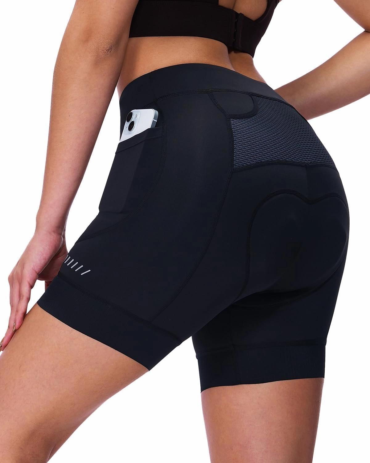 Sportneer Padded Bike Shorts Women - 4D Bicycle Cycling Riding Biking Shorts with 3 Pockets for Mountain Bike and Road