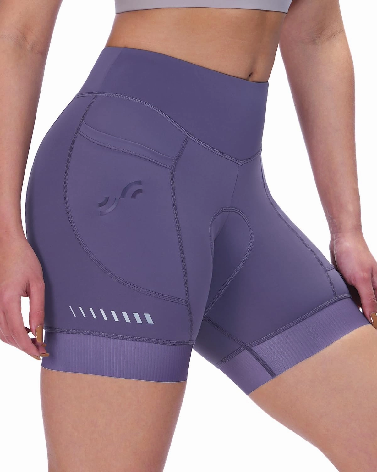 Sportneer Padded Bike Shorts Women - 4D Bicycle Cycling Riding Biking Shorts with 3 Pockets for Mountain Bike and Road