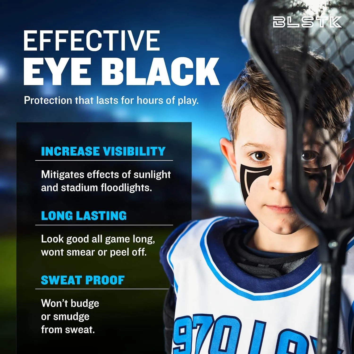 Sports Eye Black Temporary Tattoos (Phantom - 6 Pack) Made in The USA No Grease, No Mess, Fast Application Eye Black Accessories for Football, Baseball, Softball, Lacrosse & More