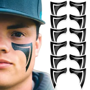Sports Eye Black Temporary Tattoos (Phantom - 6 Pack) Made in The USA No Grease, No Mess, Fast Application Eye Black Accessories for Football, Baseball, Softball, Lacrosse & More