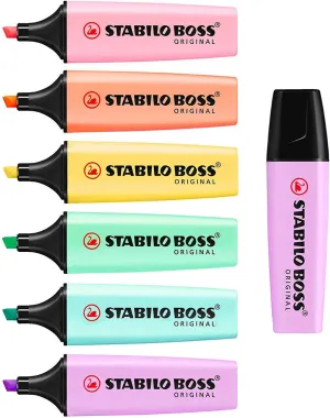 STABILO BOSS Original Pastel Highlighter Marker Pens – Full Set of 6   Lilac Haze