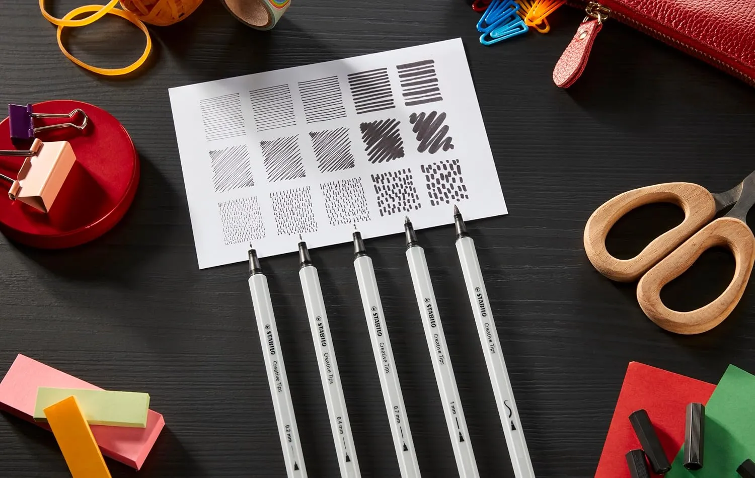 STABILO Multi-Tip Pen Set Creative Tips - 30 Piece ARTY Metal Tin Set - 6 Classic Colors - Technical drawing, illustration