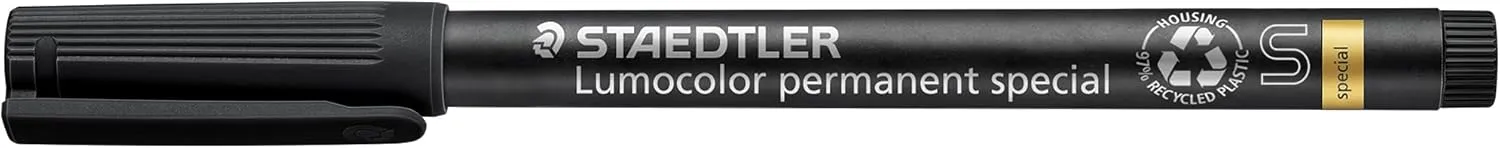Staedtler Lumocolor Special, Permanent Marker For Coated surfaces and Glass, Black 319 S-9