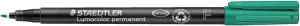 Staedtler Lumocolor Universal Pen, Fine, Felt Tip, Permanent Marker, 0.6mm, Green 318-5