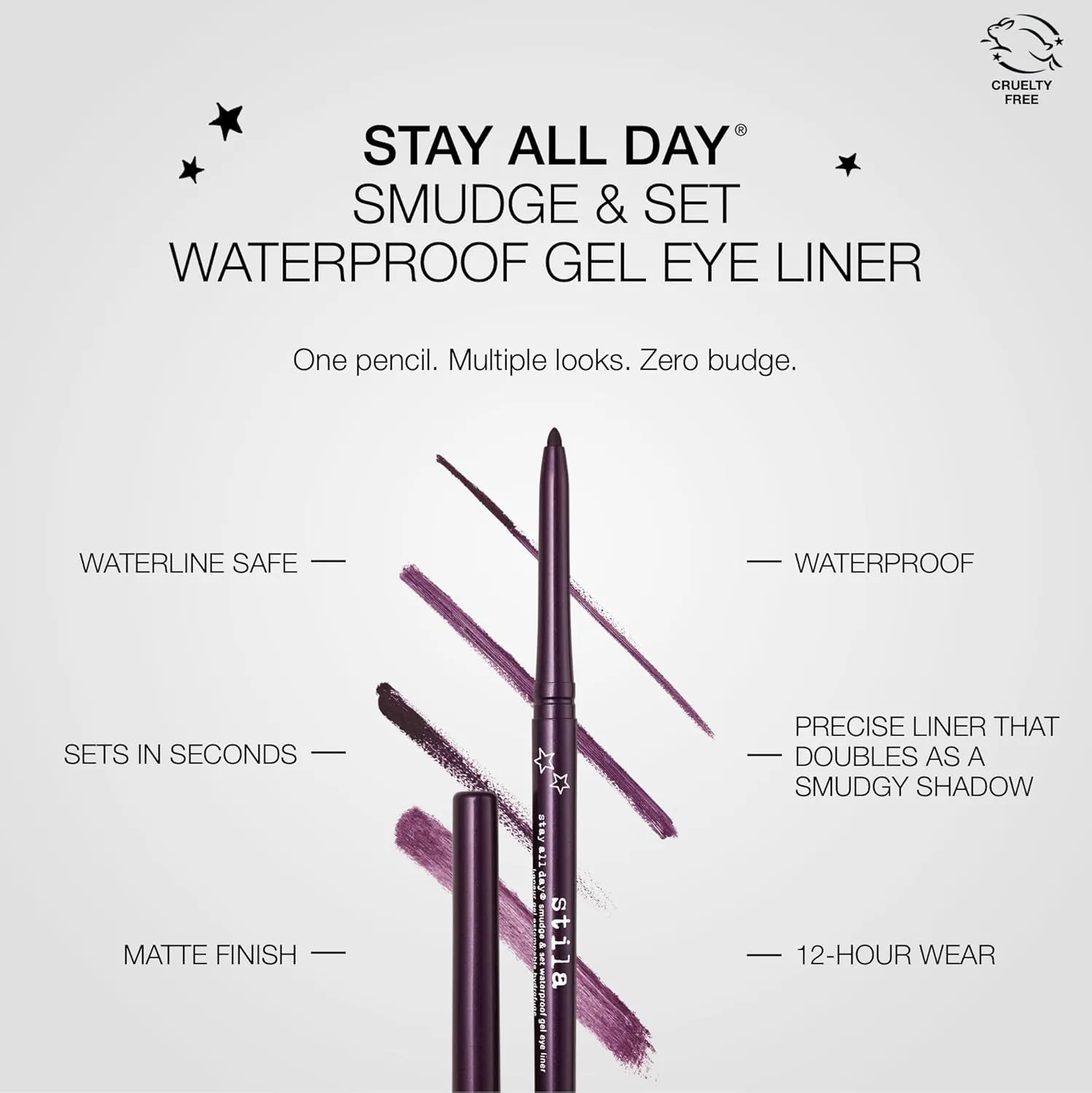 stila Stay All Day® Smudge & Set Waterproof Gel Liner | Long-Wear Gel Eyeliner Pencil for Tightlining, Waterline & Smoky Eye Looks | 12-Hour Wear, No Budge & Fade-Proof