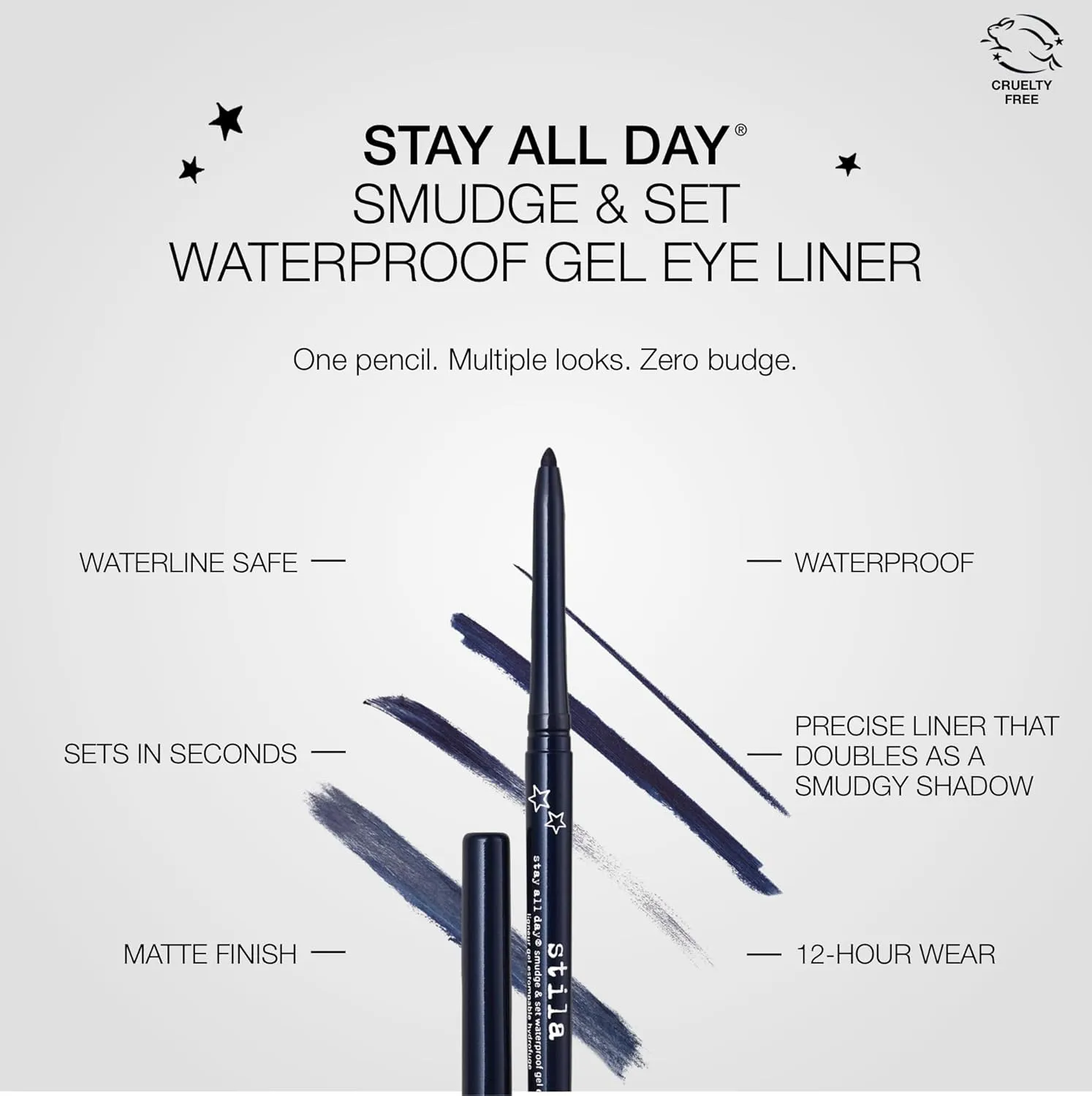 stila Stay All Day® Smudge & Set Waterproof Gel Liner | Long-Wear Gel Eyeliner Pencil for Tightlining, Waterline & Smoky Eye Looks | 12-Hour Wear, No Budge & Fade-Proof