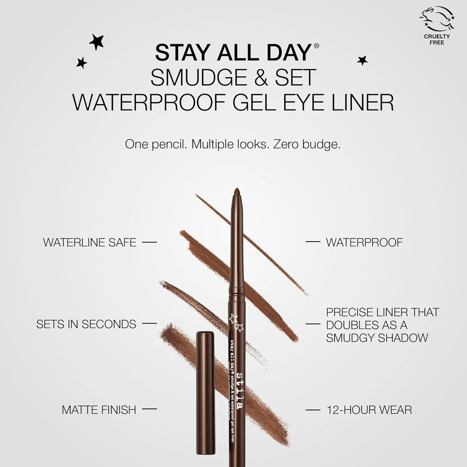stila Stay All Day® Smudge & Set Waterproof Gel Liner | Long-Wear Gel Eyeliner Pencil for Tightlining, Waterline & Smoky Eye Looks | 12-Hour Wear, No Budge & Fade-Proof