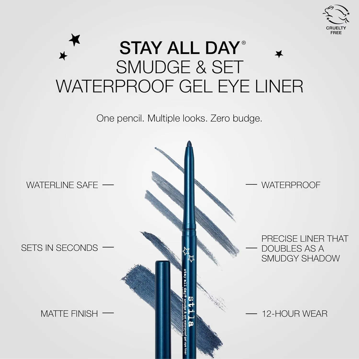 stila Stay All Day® Smudge & Set Waterproof Gel Liner | Long-Wear Gel Eyeliner Pencil for Tightlining, Waterline & Smoky Eye Looks | 12-Hour Wear, No Budge & Fade-Proof