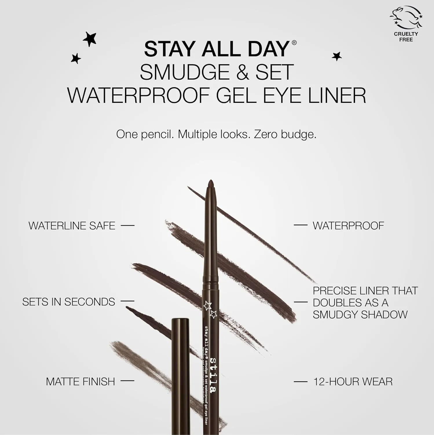 stila Stay All Day® Smudge & Set Waterproof Gel Liner | Long-Wear Gel Eyeliner Pencil for Tightlining, Waterline & Smoky Eye Looks | 12-Hour Wear, No Budge & Fade-Proof
