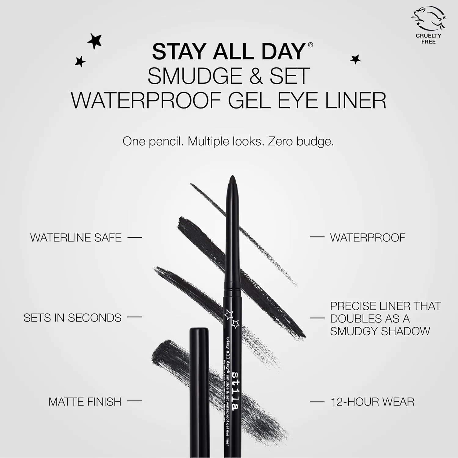 stila Stay All Day® Smudge & Set Waterproof Gel Liner | Long-Wear Gel Eyeliner Pencil for Tightlining, Waterline & Smoky Eye Looks | 12-Hour Wear, No Budge & Fade-Proof