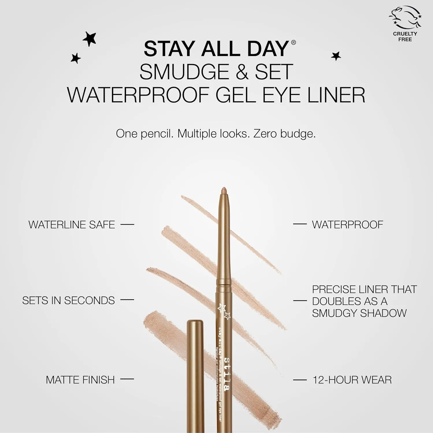stila Stay All Day® Smudge & Set Waterproof Gel Liner | Long-Wear Gel Eyeliner Pencil for Tightlining, Waterline & Smoky Eye Looks | 12-Hour Wear, No Budge & Fade-Proof
