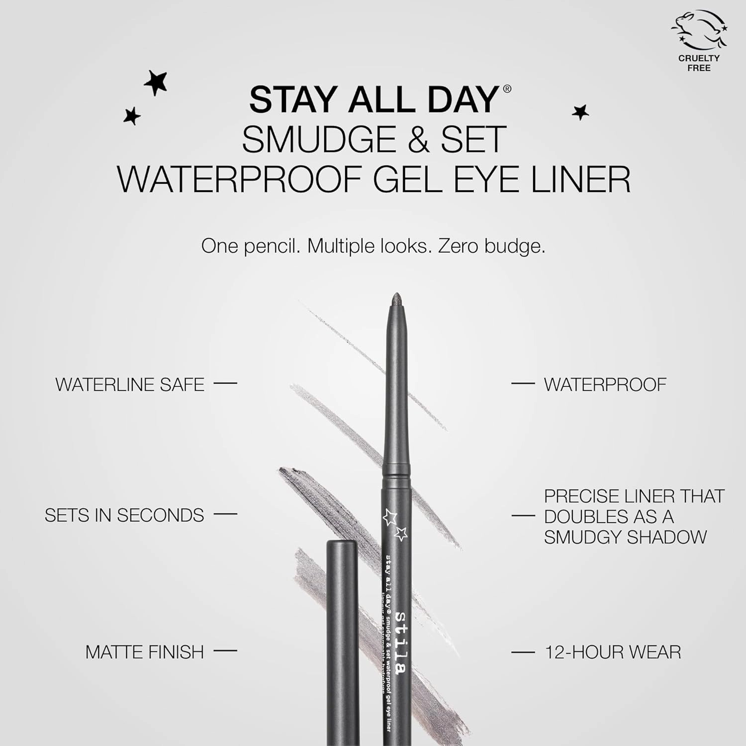 stila Stay All Day® Smudge & Set Waterproof Gel Liner | Long-Wear Gel Eyeliner Pencil for Tightlining, Waterline & Smoky Eye Looks | 12-Hour Wear, No Budge & Fade-Proof