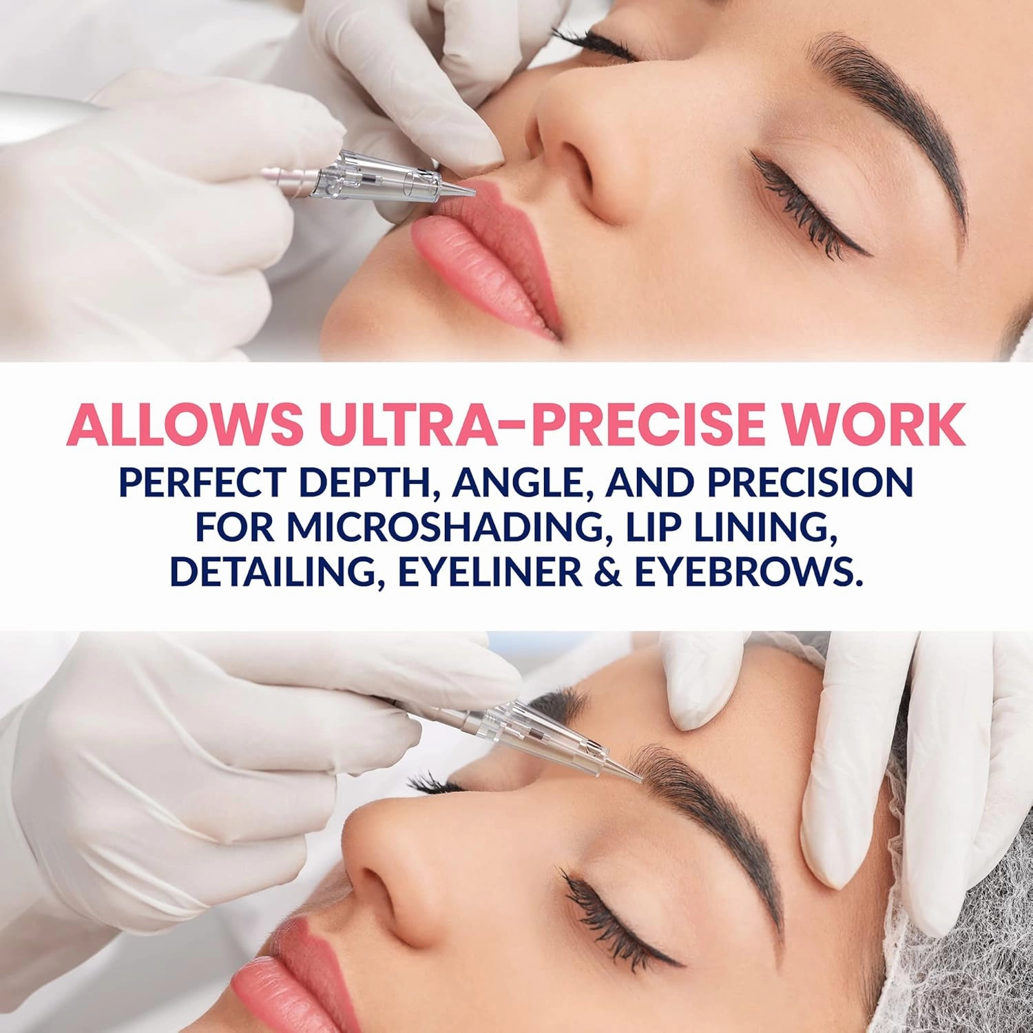 Stylia 20PC Permanent Makeup Permanent Makeup Cartridges for Microshading, Lip Lining, Detailing, Eyeliner & Eyebrows - Clear, Sharp, Disposable & Easy to Install - 5RS For Shading