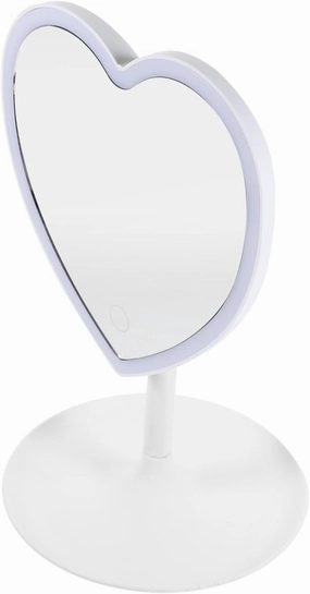 Stylish LED Makeup Mirror with Base High Definition Reflection Compact Design for Tabletop for Home and Travel Use for Detailed Makeup Application