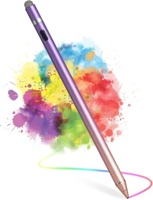 Stylus Pen for Touchscreen - 1.5mm Ultra-Fine Tip Stylus Pen for iPad Pro, Air | Magnetic Cap | 12H Battery | No Bluetooth | Compatible with iPhone, Android, Chromebook, Tablets (Gradient red Purple)