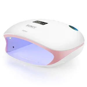 SUNUV LED UV Nail Light, 48W UV Lamp for Gel Nails Polish with 4 Timer Settings, LCD Display Removable Base, SUN4S Pink