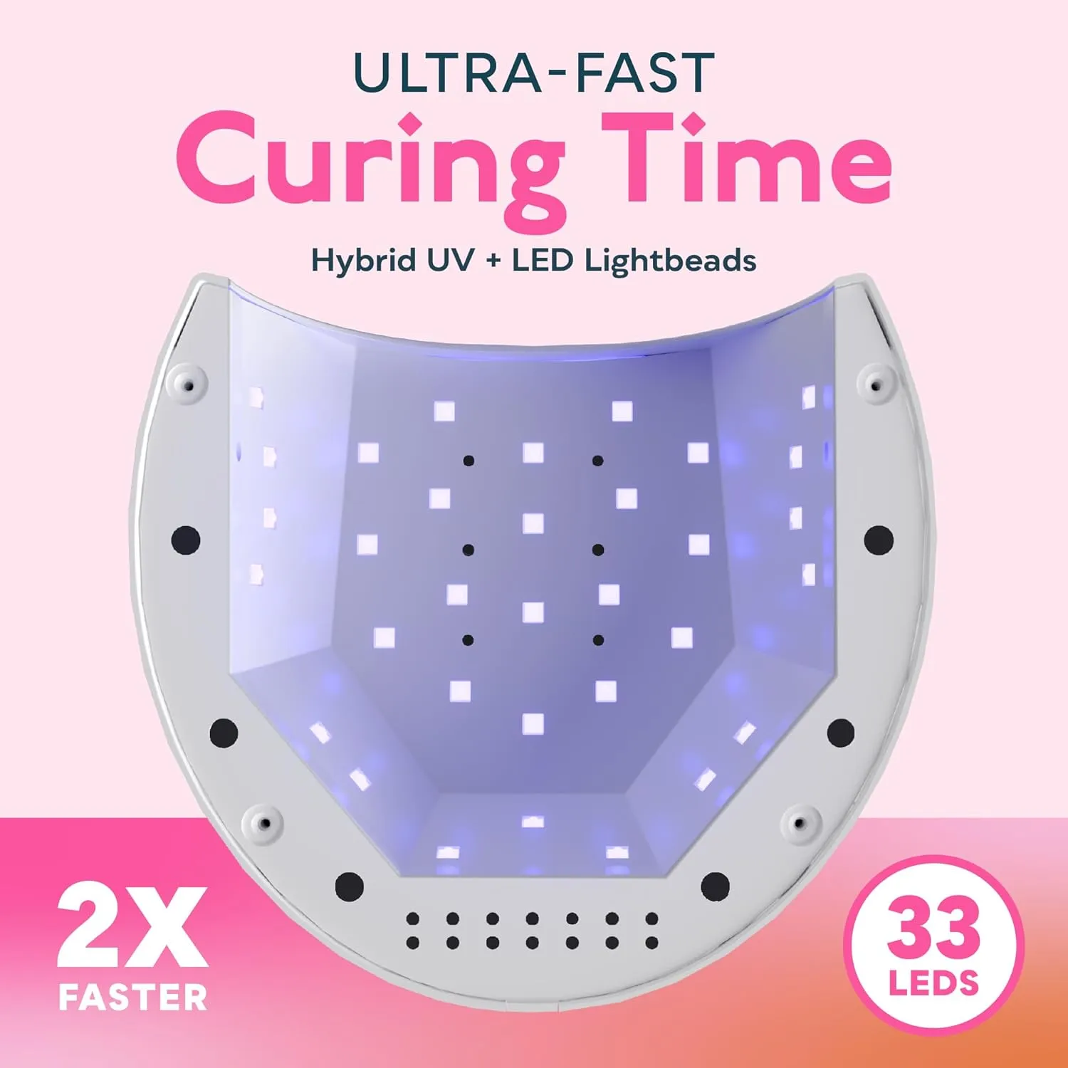 SUNUV SUN2C 48W UV Light for Nails, UV LED Nail Lamp with 4 Timer Settings, Curing Lights Compatible with All Gel Polish Rose
