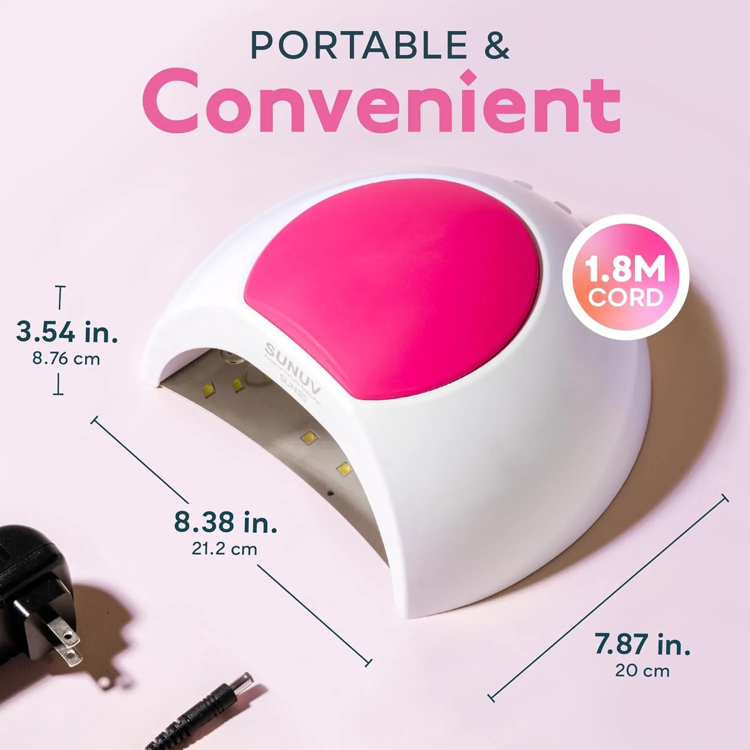 SUNUV SUN2C 48W UV Light for Nails, UV LED Nail Lamp with 4 Timer Settings, Curing Lights Compatible with All Gel Polish Rose